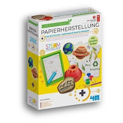 Image de 4M 68679 Science Verte Fabrication de Papier Kit Bricolage Boîte d&#039;expérimentation Jouet éducatif pour Enfants à partir 5 Ans
