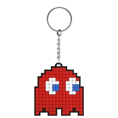 Image de Pyramid International Pac Man Porte clés en caoutchouc avec fermeture éclair ou breloque pour sac à dos Motif Blinky Produit officiel, multicolore, Taille unique, Classique