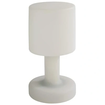 Image de APS 17006 « FINN » Lampe de table sans fil USB C, étanche aux éclaboussures IP 54, avec station d’accueil et télécommande, dimmable en 3 étapes, changement couleur/RGB, Blanc