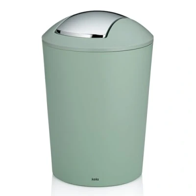 Image de kela Schwingdeckeleimer Marta, 5 L, Ø 19,5 cm, Kunststoff, Vert Jade, matte Oberfläche, 24555