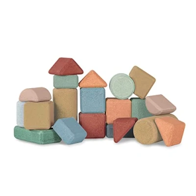 Image de Korko Lot de 20 Blocs Construction en liège Silencieux, coloré, sûr et Plein d&#039;amour pour l&#039;environnement
