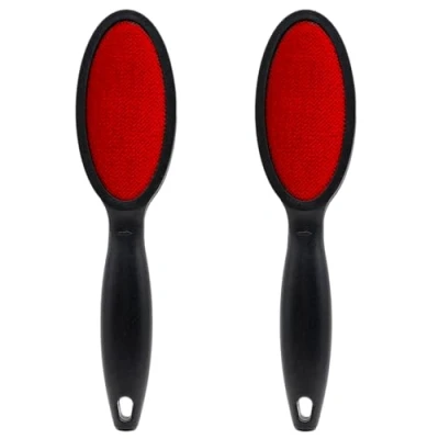 Image de Lot de 2 brosses à peluches double face en velours pour enlever les poils, anti velours, réutilisables, vêtements, canapés