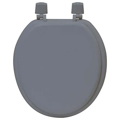 Image de Evideco 4105180 rond WC en bois moulé solide Gris 15.5&quot;l X 36,2 cm W