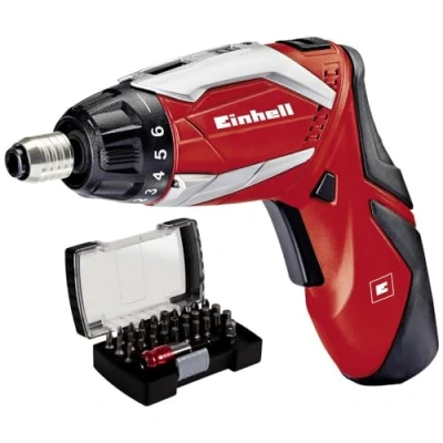 Image de Einhell visseuse sans fil TE SD 3,6 Li (lithium ion, V, 1,5 Ah, 3,5 Nm, deux lampes LED, chargeur, jeu de 32 embouts vissage, coffret rangement)