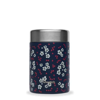 Image de QWETCH Boite Repas Nomade Isotherme Hanami Bleu 600ml Alimentaire Inox 5h Chaud et 7h Froid Sans BPA, Étanche &amp; Réutilisable Lunch Box pour bureau, pique nique, randonnée