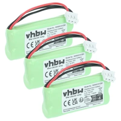 Image de vhbw 3X Batterie Compatible avec Philips DECT TU3315, 215 Trio téléphone Fixe sans Fil (700mAh, 2,4V, NiMH)