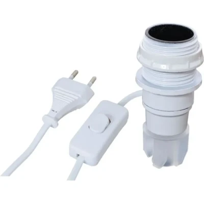 Image de Tibelec 859110 Adaptateur de bouteille E14, avec interrupteur et prise, couleur : blanc