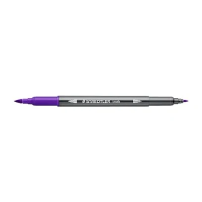 Image de STAEDTLER 3001 Feutre de Coloriage Aquarellable Double Pointe Pinceau 1 6 mm et Fine 0,5 0,8 Violet
