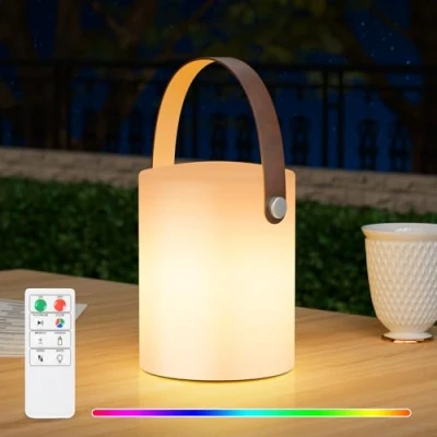 Image de Lampe de Table LED extérieur avec Télécommande Blanc chaud 8 couleurs Intensité variable sans fil étanche Décoration idéale pour votre maison et jardin à manger d&#039;hôtel