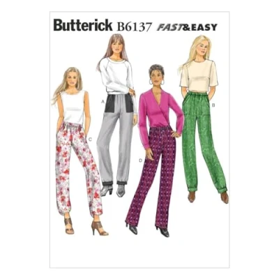 Image de Butterick Patterns 6137 Tailles 6/8/10 Format A5 Patron de Couture Pantalon pour Femme