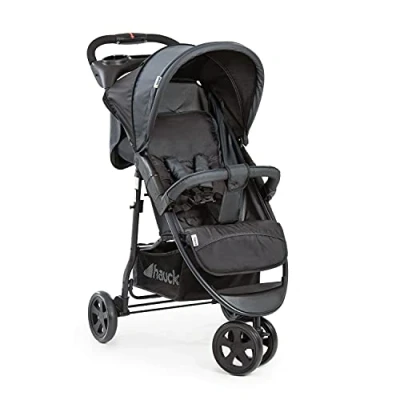 Image de hauck Poussette Compacte 3 Roues Citi Neo II, dès Naissance jusqu&#039;à 22 kg, Pliable à 1 Main, Inclinable, Légère 7,3 Porte Gobelet, Grand Panier Noir