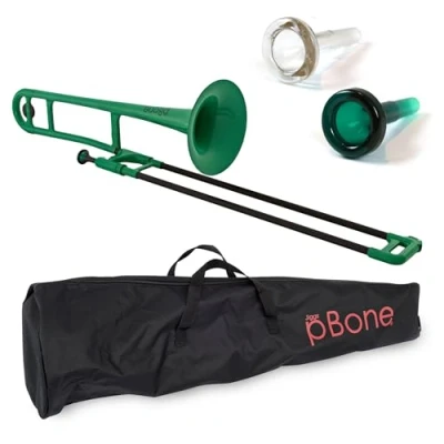 Image de PBONE 700643 Trombone avec embouchure et housse, Vert