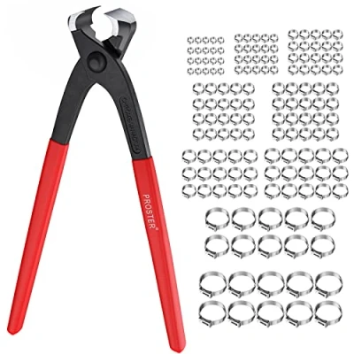 Image de Proster 150pcs Kit de Pince Colliers Serrage en Acier Inoxydable 7 31.6mm pour Tuyau Variés 304 à Oreille Unique