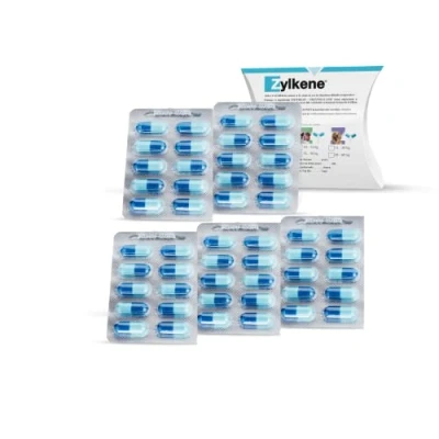 Image de Zylkene 450 mg 50 gélules (5 x 10 gélules) Complément alimentaire pour chien qui aide à gérer l&#039;anxiété et les situations stressantes