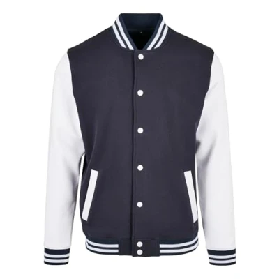 Image de Build Your Brand Bb004 basic College Jacket, Bleu Marine/Blanc, 4XL Hommes