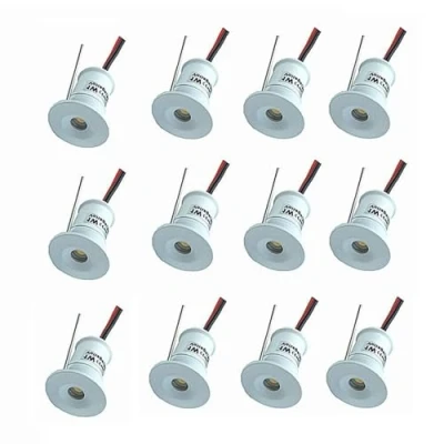 Image de Paquet De 12 Spots Encastrables Faisceau Lumière LED Projecteurs Mini Spot 1W, Plafonnier Mural Fond Dissimulé DC 12V, Encastré À Intensité Variable 15mm(Blue,120 degrees)