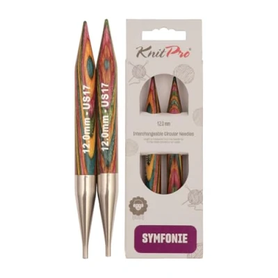 Image de KnitPro KP20412 Symphonie Aiguille Interchangeable Circulaire Normale Bois Multicolore 22 x 0,5 11,5 cm 12