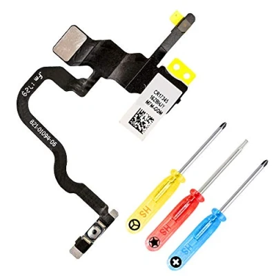 Image de MMOBIEL Bouton Power/Volume Contrôle Compatible avec iPhone X 5.8 inch 2017 Marche Arrêt/Silencieux Nappe Flex Remplacement INCL. Microphone, Flash et Tournevis