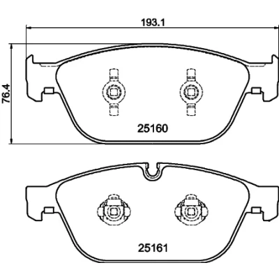 Image de HELLA 8DB 355 016 021 Jeu de plaquettes frein non préparé pour indicateur d&#039;usure AUDI: Q5, A8 D4