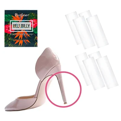 Image de Heelbilly® Moonflower la protection invisible des talons hauts, 4 paires de transparente hauts 8 pièces à 6 cm chacune, ne plus jamais endomager ou abîmer vos hauts!