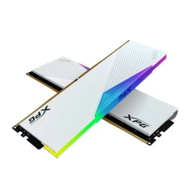 Image de Kingston FURY Renegade Blanc RGB XMP 64GB 6400MT/s DDR5 CL16 DIMM Mémoire pour PC de Gamer (Kit 2) KF564C16RWAK2 64
