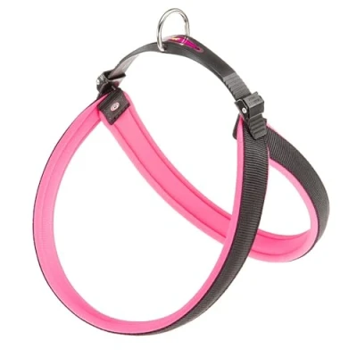 Image de Ferplast Harnais pour Chiens de Taille Moyenne Chien AGILA Fluo 6 avec Rembourrage Doux, système dégagement et d&#039;attache Rapide, Tour Poitrine 57 65 cm. Rose
