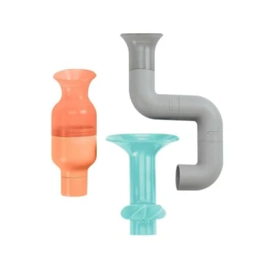 Image de Boon B11380 Building Toy, Accessories for Babies and Toddlers, 3 Multicoloured Water Tubes Bath Time, Suitable 1, 2, 4 Year Olds