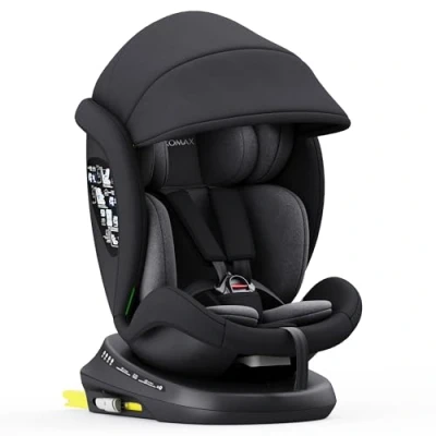 Image de XOMAX 946i Siège enfant rotatif à 360 avec ISOFIX, fonction inclinable, évolutif, 0 36 kg, 12 ans, groupe 0/1/2/3, harnais 5 points et 3 points, housse amovible, lavable I ECE R129