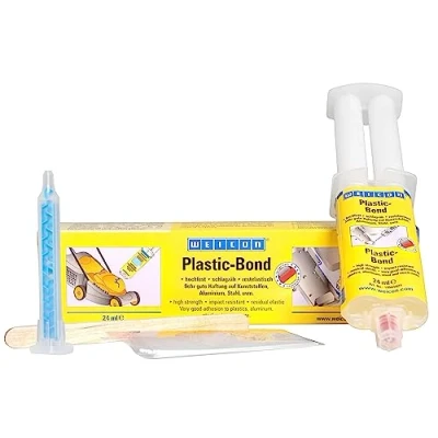 Image de WEICON Plastic Bond 24 ml avec buse de mélange ml, adhésif structurel acrylate sans solvant 2 composants