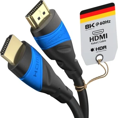 Image de KabelDirekt 1m Câble HDMI 4K compatible avec (HDMI 2.0a b, 2.0, 1.4a, Ultra HD, 3D, Full 1080p, HDR, ARC, Highspeed Ethe