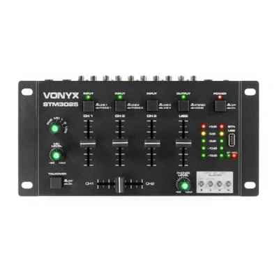 Image de Vonyx STM3025 Table de Mixage 4 Canaux USB, Technologie sans Fil Bluetooth, Entrées Ligne RCA, 2 Phono Microphone Jack 6,35mm, Sortie Casque et Master Idéal pour DJ