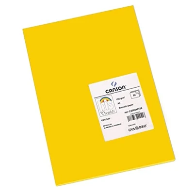 Image de CANSON Iris Vivaldi Paquet 50 feuilles de papier couleur A4 185g/m² Jaune d&#039;or