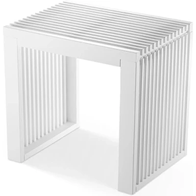 Image de BAM BOO BOX Bambou Banc Entree 45 x 33 43 cm Meuble Salle De Bain Rangement D&#039;entrée Meubles Salon (Blanc)