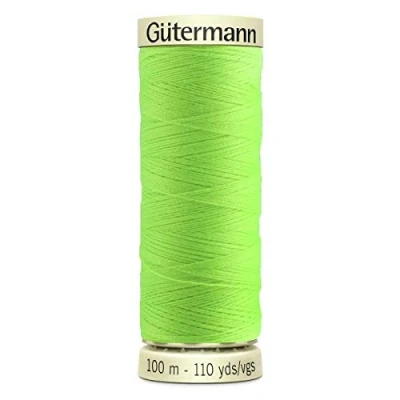 Image de Gutermann Bobine de fil à coudre 100 m 100% polyester Vert fluo (Col.3853)