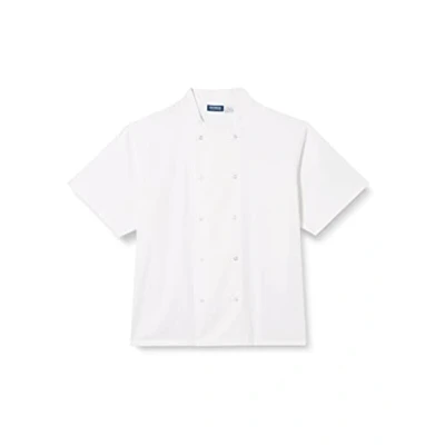 Image de Genware NEV NJ21 L Veste Coolmax à boutons pression manches courtes, Taille L, Blanc