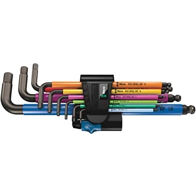 Image de Wera 950/9 Hex Plus Multicolour HF 1 Jeu de clés mâles coudées, syst. métrique, BlackLaser, avec fonction retenue, 9 pièces