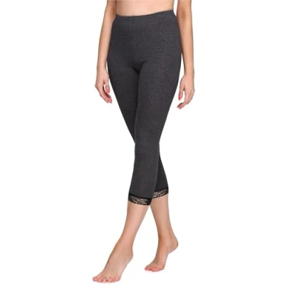 Image de Merry Style Leggings Femme 3/4 Capri Legging Opaques en Viscose avec Dentelle MS10 290 (Mélange Foncé, 4XL)