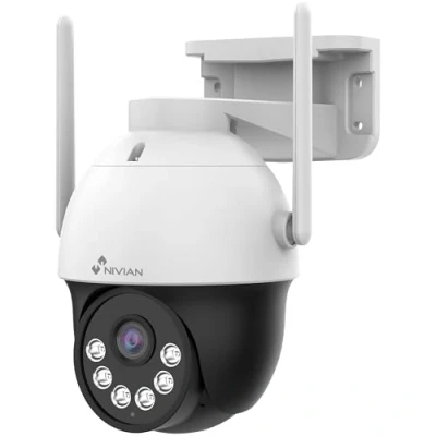 Image de NIVIAN Caméra de Sécurité WiFi 6 2K Super HD pour Extérieur Vision Nocturne Double, Détection Intelligente avec IA, Audio Bidirectionnel et Résistance IP66. Kit CCTV
