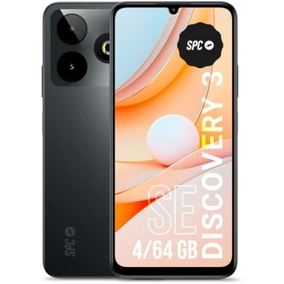 Image de SPC Discovery 3 SE Smartphone 6,8 po HD+ Mémoire Interne 64GB, RAM 4GB Double caméra IA 13MP NFC et biométrie Android 14 Batterie 5 000mAh Couleur Dark Matter