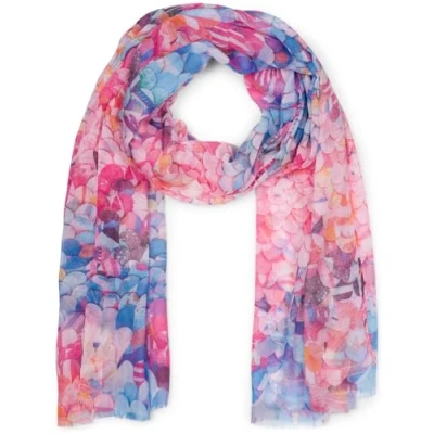 Image de styleBREAKER Écharpe femme avec motif écailles colorées, grand foulard léger et transparent de courtes franges 01016224, couleur:Vert Bleu