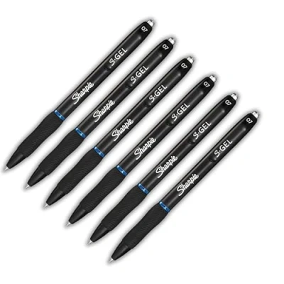 Image de Sharpie S gel Stylos Pointe moyenne (0,7 mm) Encre bleue 6 comptes