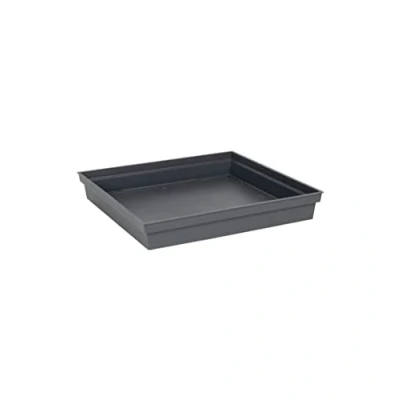 Image de EDA Soucoupe Carrée Toscane 40 cm pour Pot de Fleur Carré 50 x H.5,9 Gris Anthracite