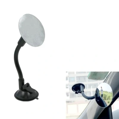 Image de Rétroviseur Voiture Bébé Miroir Surveillance Rotation à 360, Sans Cadre avec Ventouse, Grand Champ de Vision, pour Auto Siège Arrière, Noir, 1 Pcs