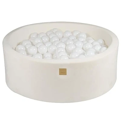 Image de Piscine à balles ronde MeowBaby® Supersoft Velvet, blanc