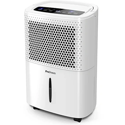Image de Pro Breeze Déshumidificateur Silencieux 12L/jour, Déshumidification de pièces jusqu&#039;à 120m3 (20 m²) avec 3 Modes, Réservoir 1,8L, Drainage Continu, Minuterie 24h, 40 dB Contre l&#039;humidité