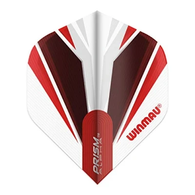 Image de WINMAU Prism Alpha White &amp; Red Extra Thick Dart Flights 1 Set per Pack (3 in Total)