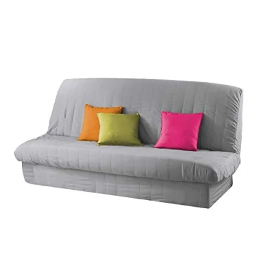 Image de douceur d&#039;intérieur, Housse de Clic Clac Matelassée (120 à 140 cm 185 200 cm) Essentiel Gris, Polyester