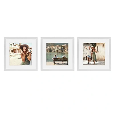 Image de PHOTOLINI Cadre Photo 3D à remplir 40 x cm Blanc, Set de 3 Cadres boîte Profond avec Passe Partout, pour Objets jusqu&#039;à 1,5 cm, Bois MDF, Verre Les Loisirs créatifs &amp; comme Cadeau