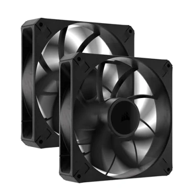 Image de CORSAIR Max RS140 PWM Ventilateurs Épais de 140 mm Pression Statique Élevée Conception en Polymère à Cristaux Liquides Lot Deux Noir