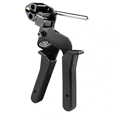 Image de Gvolatee Pistolet à Cravate en Métal Acier Carbone, d&#039;Attache Serre Câbles Inoxydable Outil pour Fonction de Coupe, Câble Attache Facile Utiliser